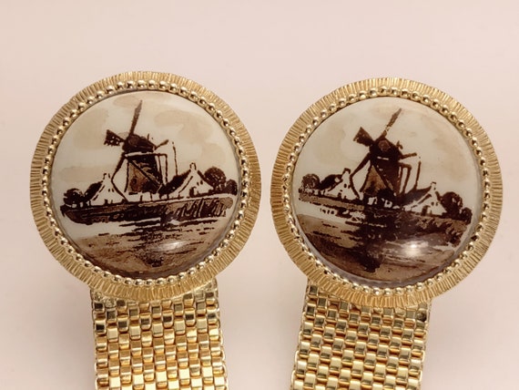 Boutons De Manchette Vintage Swank 81316 - Notes De Musique Dorées - Occasion En Bon état