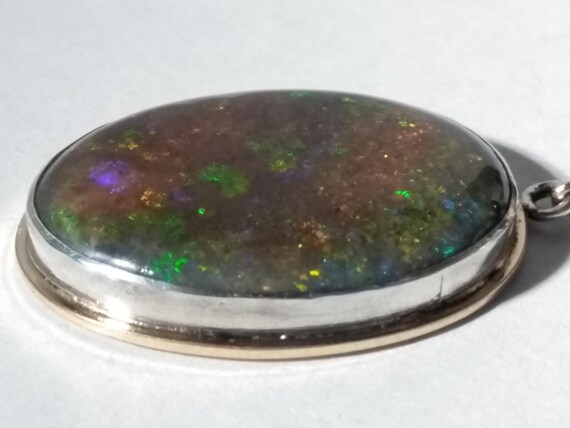Solid Australian Black Andamooka Matrix Opal Pend… - image 5