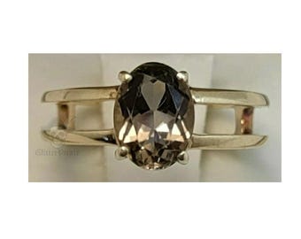 Sz5 Vintage 14k Yellow Gold Smoky Quartz Ring