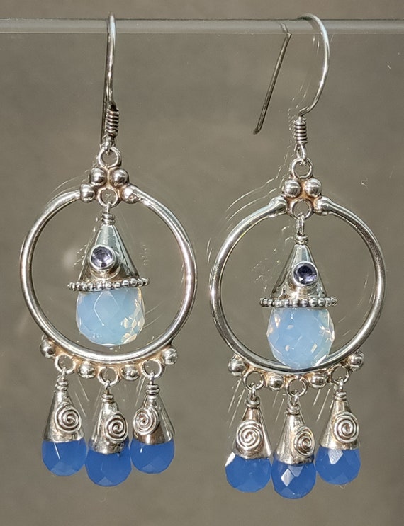 Sajen Solid Sterling Silver Briolette Opalite, Ch… - image 2