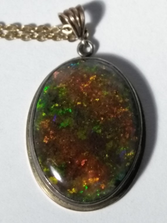 Solid Australian Black Andamooka Matrix Opal Pend… - image 3