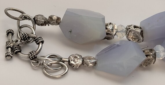 Chunky Solid Sterling Silver Hammered Disk Natura… - image 5