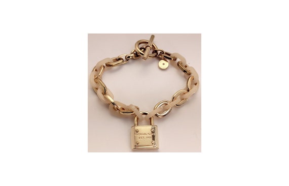 8.50" Michael Kors Rose Gold Plated White Plastic… - image 1