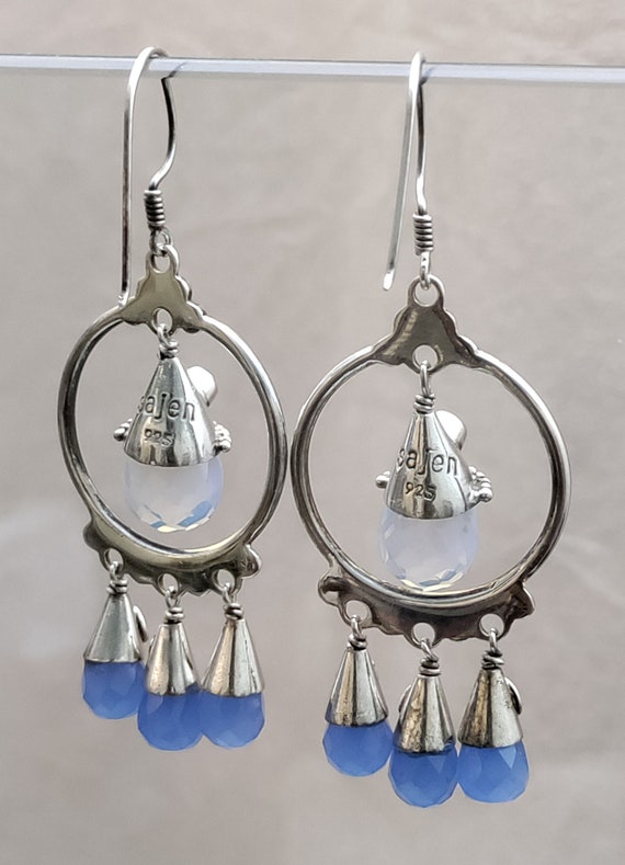 Sajen Solid Sterling Silver Briolette Opalite, Ch… - image 4