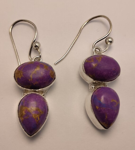 23" India Solid Sterling Silver Simulated Purple … - image 2
