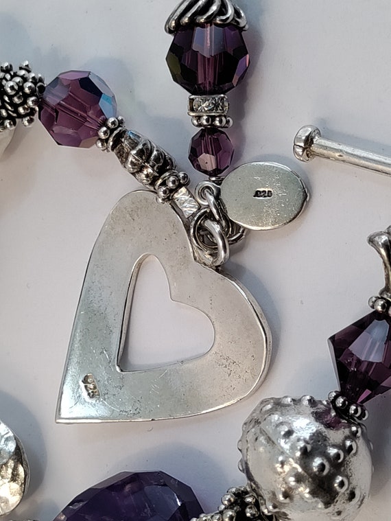 Handmade Solid Sterling Silver Faceted Amethyst B… - image 5