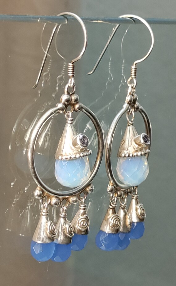 Sajen Solid Sterling Silver Briolette Opalite, Ch… - image 3