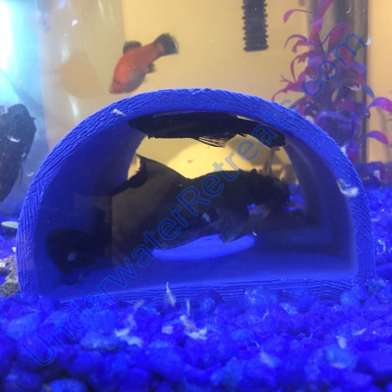 Triangle clay cave shelter \u2022 Closed rear glazed \u2022 Pleco Crayfish Cichlid Betta Tank decor \u2022 Fish hide \u2022 Aquarium Safe smooth pottery house