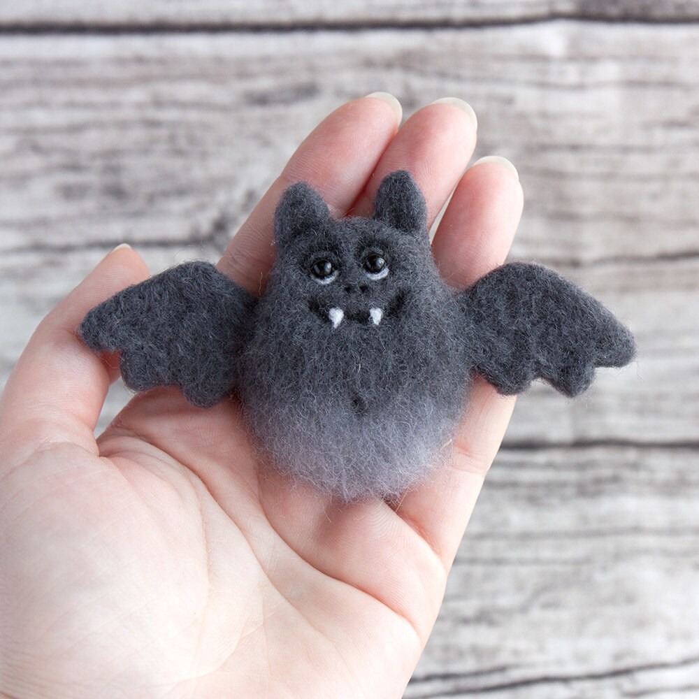 Bat Brooch Halloween jewelry needle felted brooch Hand Etsy
