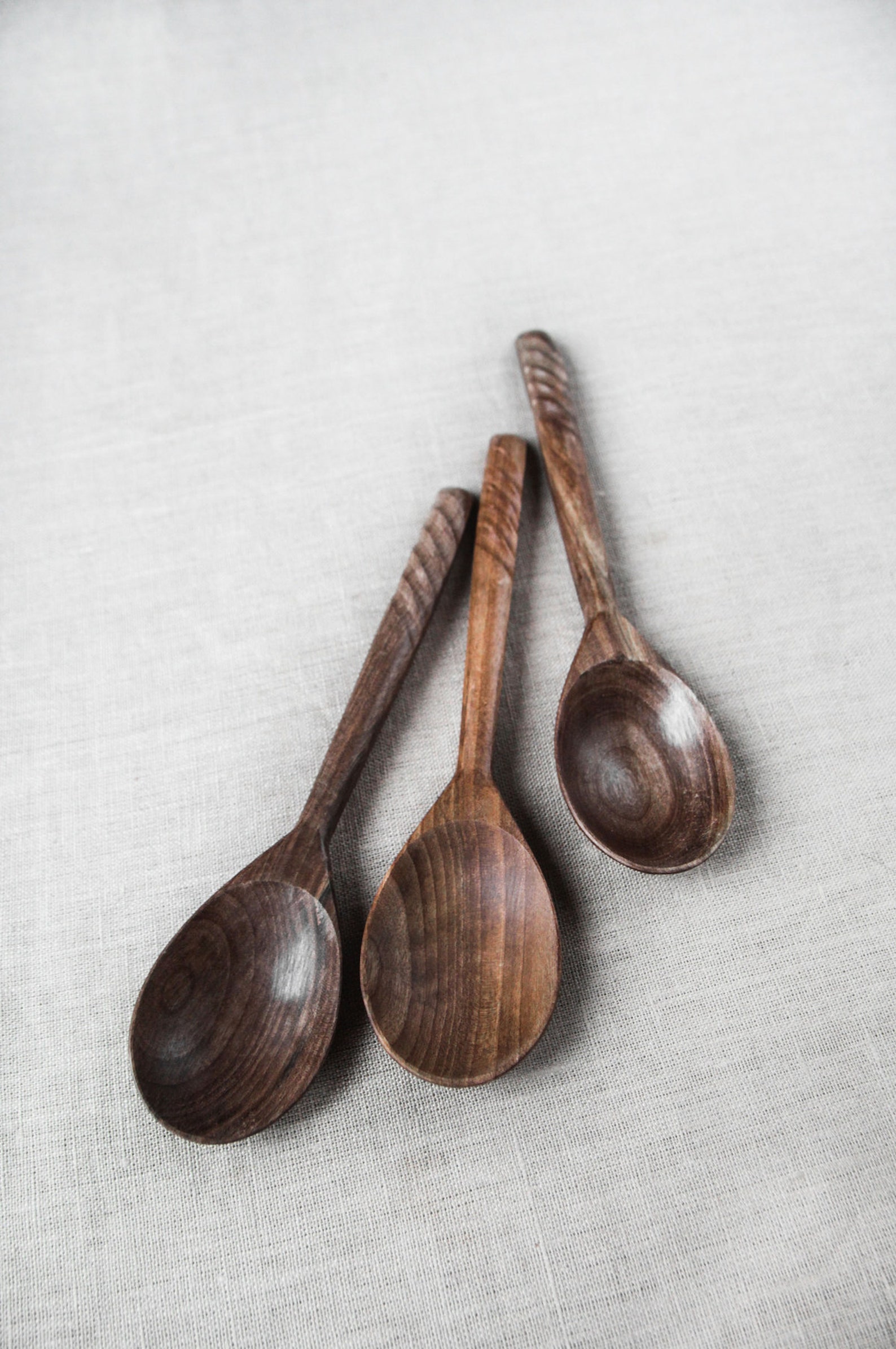 Walnut wooden spoons. Soup spoons. Deep spoons Etsy