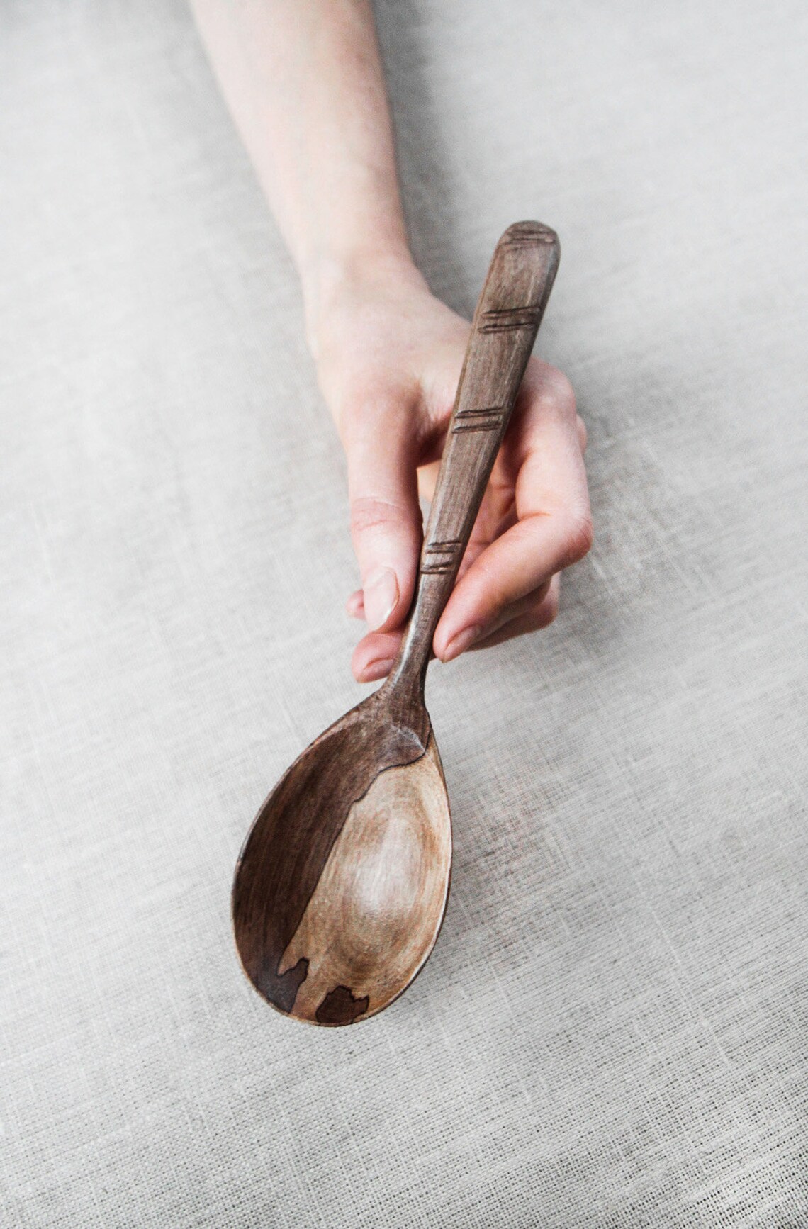 Walnut wooden spoons. Soup spoons. Deep spoons Etsy