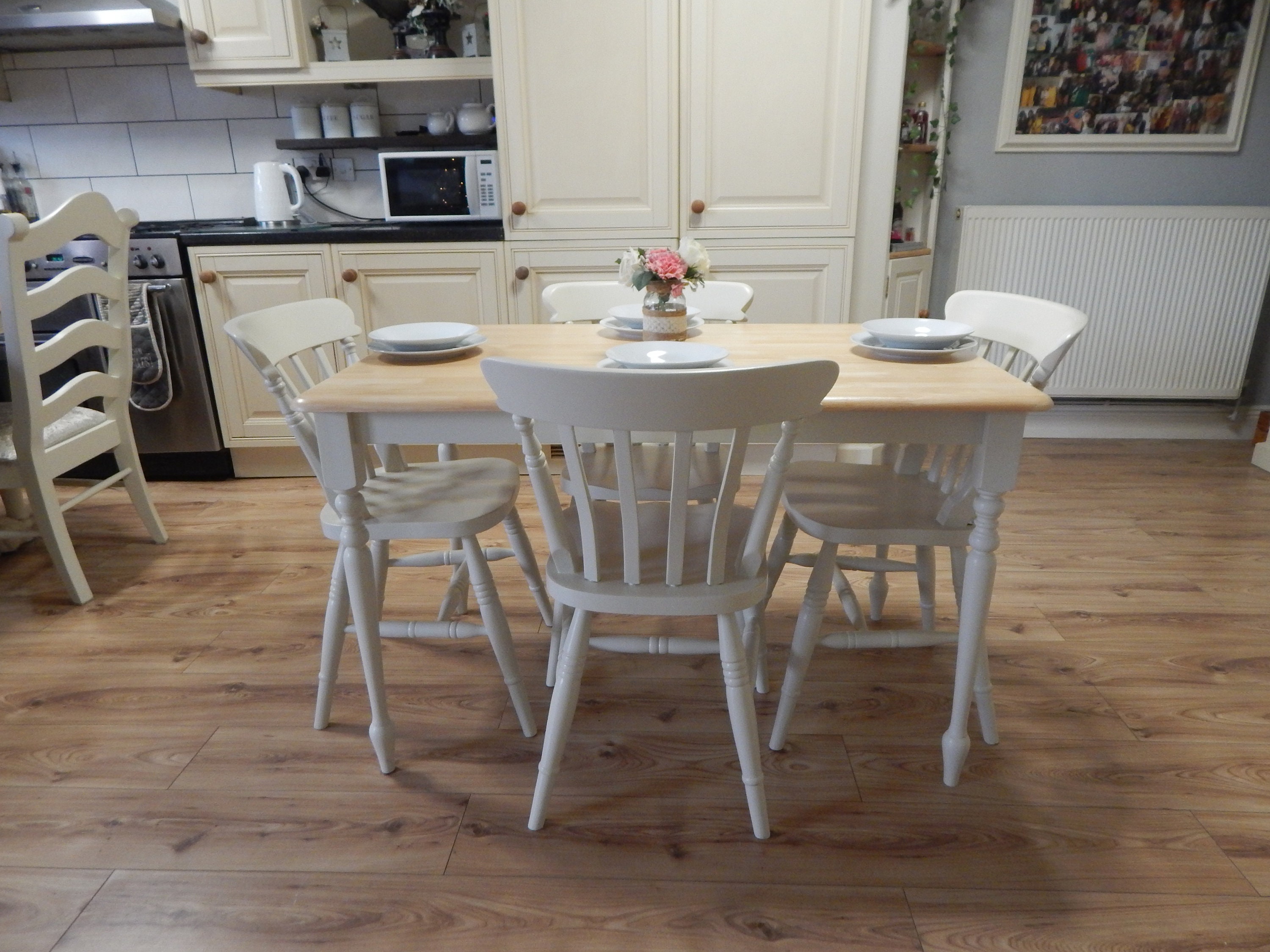Beech Dining Table / Kitchen Table & 4 Chairs , Vintage Etsy UK
