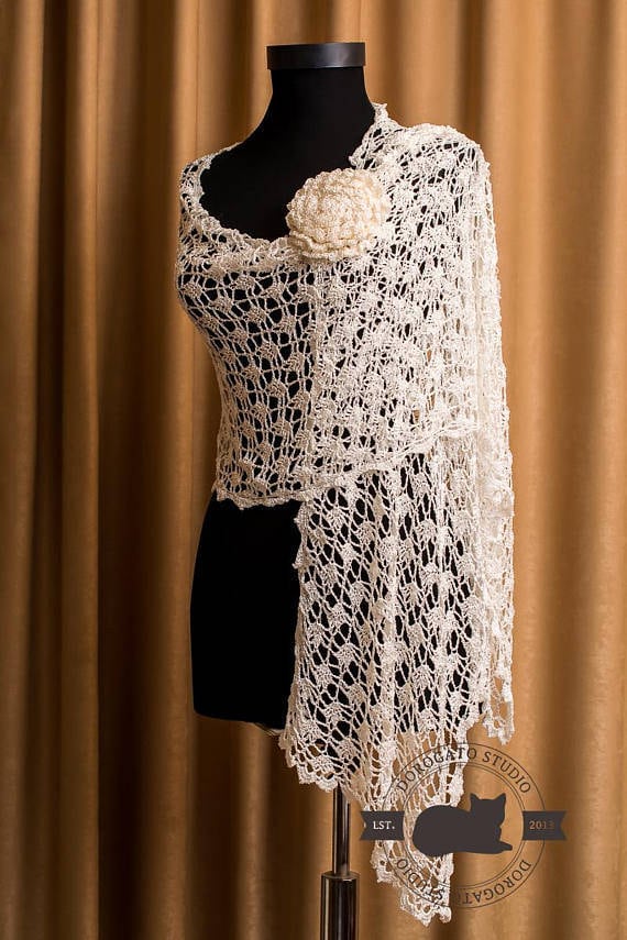 Crochet Shawl Pattern Crochet Stole Pattern Women Crochet Etsy