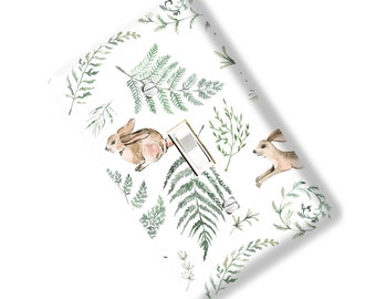 Boho Bunnies & Ferns Nursery Light Switch Cover Outlet  print Kitchen Bedroom Home Decor Garden Flower