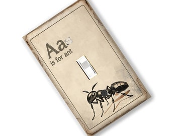 Aa Ant  Light Switch Cover Nursery Baby Bedroom Home Decor Garden Gift