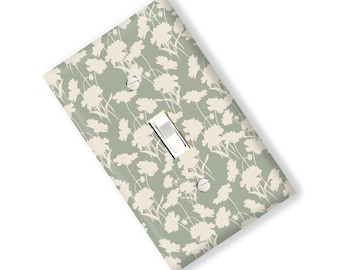 Ivory Flowers Light Switch Cover Outlet  print Kitchen Bedroom Home Decor Garden Gift Flower