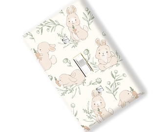 Garden Bunnies  Light Switch Cover Outlet  print Kitchen Bedroom Home Decor Garden Gift Botanical Flower