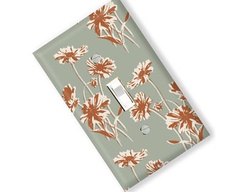 Terracotta Flowers Light Switch Cover Outlet  print Kitchen Bedroom Home Decor Garden Gift Flower