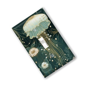 Coastal Jellyfish Light Switch Cover  Kitchen Dining  Home Decor Rustic Chic  Ocean Beach Nursery