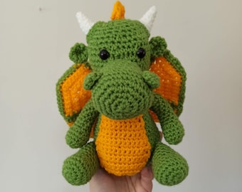 Crochet Dragon Plushie: Handmade Acrylic Yarn Stuffed Animal
