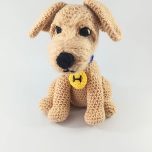 Crochet terrier dog, cuddly soft toy, personalised gift, ready made toy, stuffed animal plush toy image 2