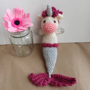 Mermacorn - Mermaid Unicorn- Small cuddly soft crochet toy, plushies, softies, plush