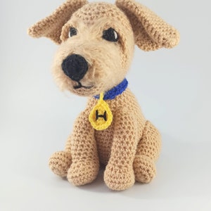 Crochet terrier dog, cuddly soft toy, personalised gift, ready made toy, stuffed animal plush toy image 4