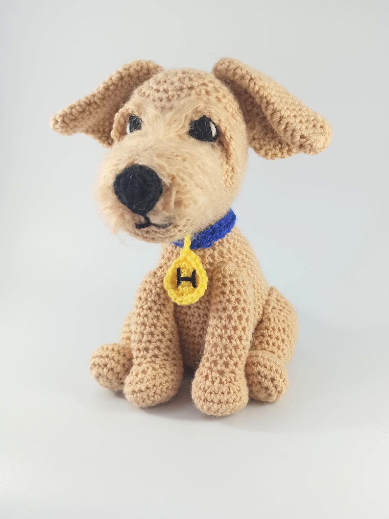 Crochet terrier dog, cuddly soft toy, personalised gift, ready made toy, stuffed animal plush toy image 4