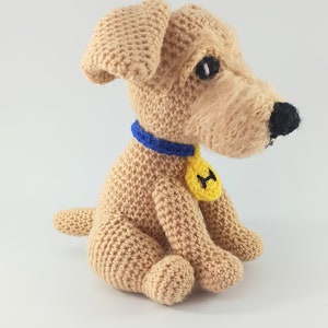 Crochet terrier dog, cuddly soft toy, personalised gift, ready made toy, stuffed animal plush toy image 7