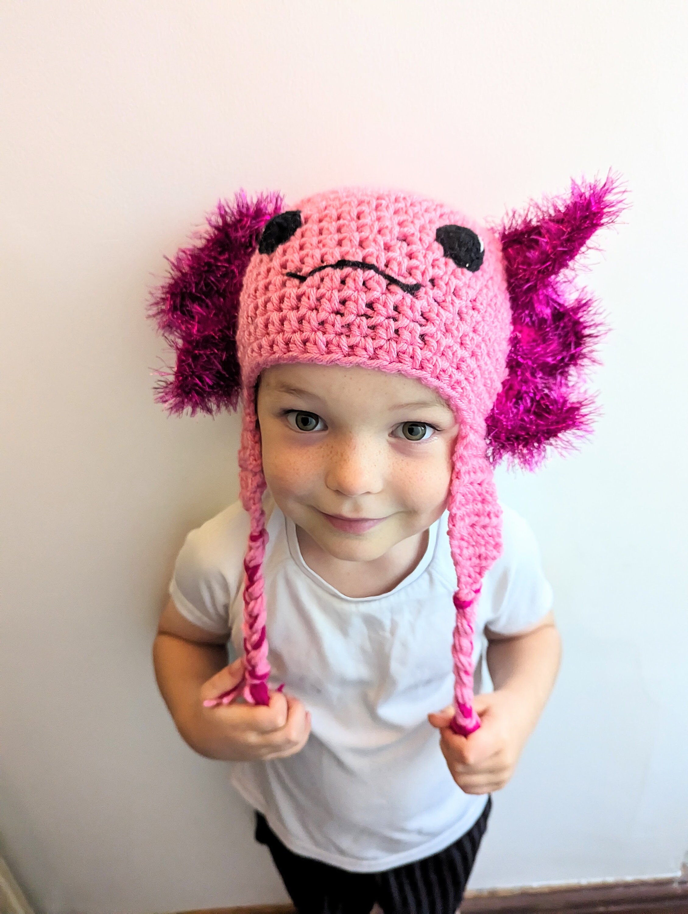 Crochet Axolotl Hat, Winter Novelty Hat, Newborn, Child, Toddler