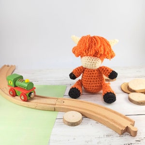 Highland cow crochet cuddly toy, baby shower birthday gift idea cuddly, soft, plush, softie, plushie