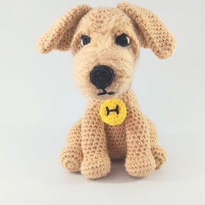 Crochet terrier dog, cuddly soft toy, personalised gift, ready made toy, stuffed animal plush toy image 5