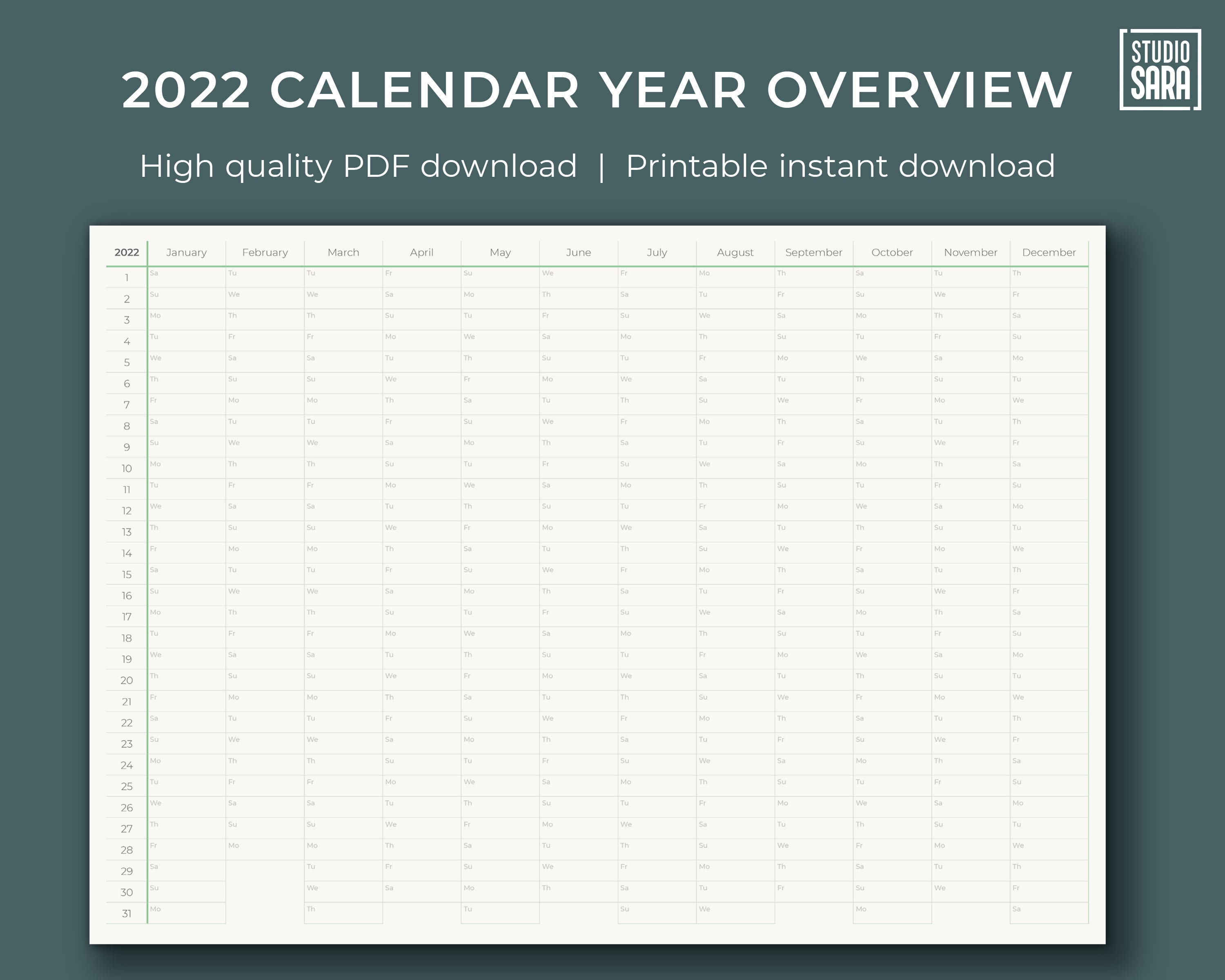 Yearly Planner 2021 Calendar Printable Theme Calendar 2021 Season Calendar 2021 New Year Gift Daily Tracker A3 A4 A5 Printable