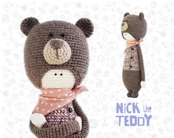 Teddy amigurumi crochet pattern toy crochet pattern animal pattern