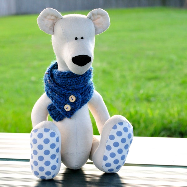Polar Bear Teddy PDF soft toy sewing pattern plushie