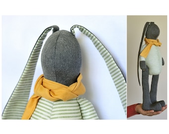 Bunny in a T-shirt PDF soft toy sewing pattern plushie