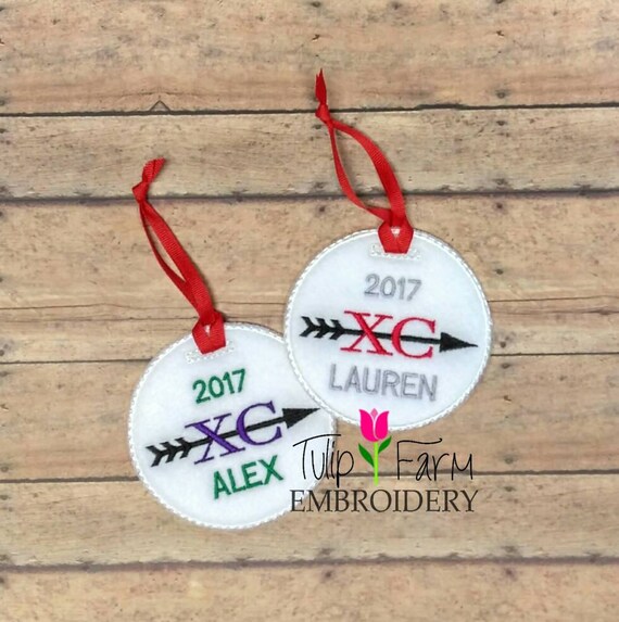 Cross Country Christmas Ornament Part - 18: Cross Country Personalized Ornament XC Felt Ornament Custom | Etsy