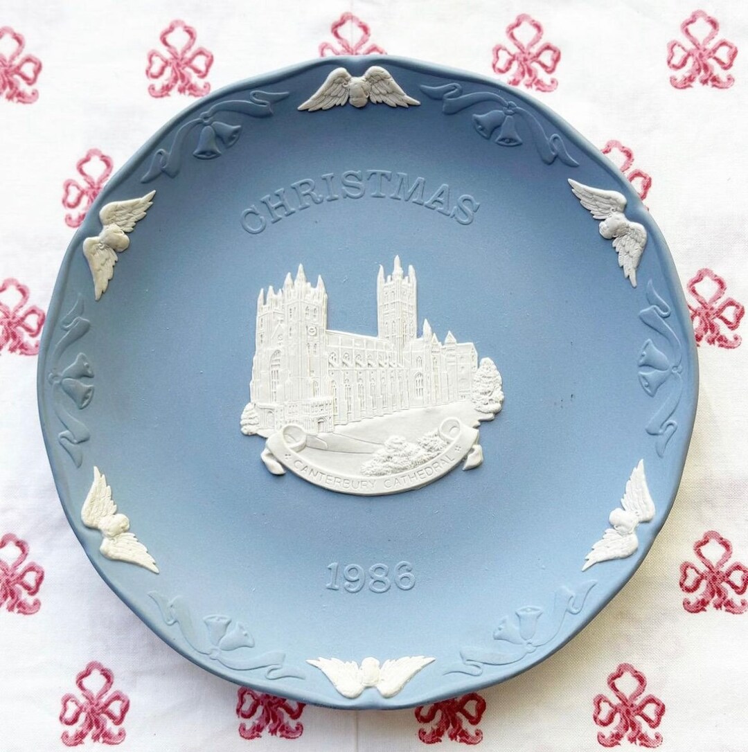 Wedgwood Jasperware Christmas Plate 1986 Etsy