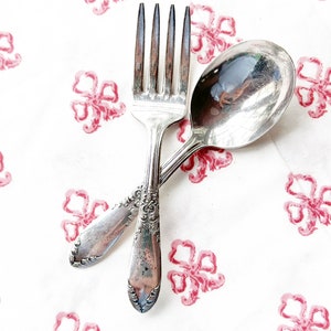 Silverplate Child's Set, Fork + Spoon