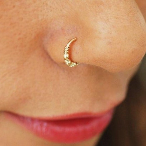 Thin Small Nose Hoop Piercing Ring Tight 24g 22g 20g Nose Ring Etsy