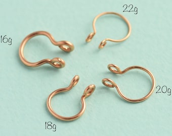 Rose Gold Filled Fake Septum, No Piercing Needed, Gold Septum, Piercing Jjewelry, Fake Nose Ring, Body Jewelry, Fake Piercing