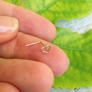 Nose Stud, Tiny Heart Nose Earring, Heart Tragus, Nose Ring, Cartilage Earring, 14K Gold filled Nose Jewelry, Silver Sterling nose ring