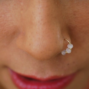 Rose quartz septum ring hot sale