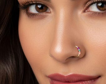 Tiny Nose Ring, Snug Nose Hoop, Boho Nose Ring, Handmade Hoop Earrings, Goldfilled Nose Earring, 24g Thin Nose Ring, 20 gauge Nose Hoop