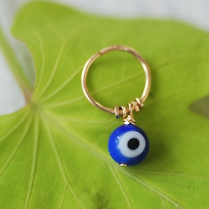 Evil eye jewelry, helix hoop, cartilage jewelry, Tiny cartilage hoop, body jewelry, evil eye tiny hoops, eye earrings, talisman jewelry