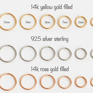 Kleine gouden neushoepel, 18 GAUGE, gouden neusring, zilveren sterling neusring, zilveren neussieraden, alledaagse eenvoudige kleine hoepel afbeelding 8