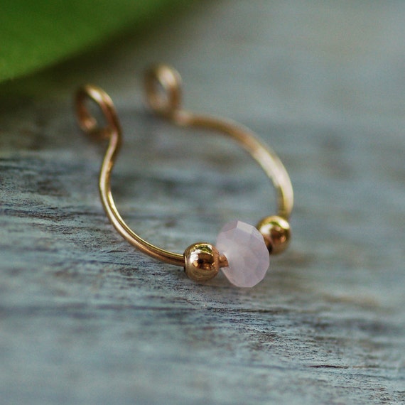 Buy Septum Jewelry Septum Ring Rose Quartz Jewelry Gold