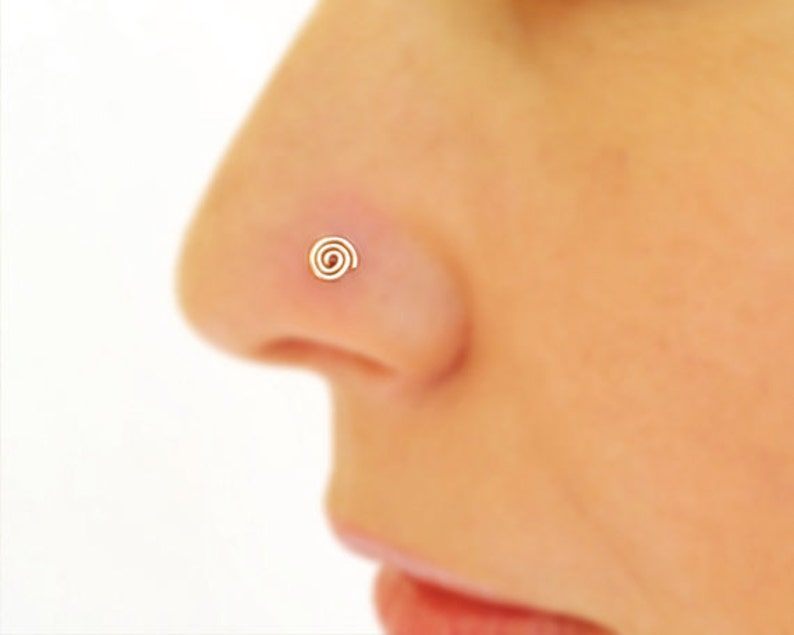 Spiral Nose Stud Earring Nose Ring Silver Earring Tiny Etsy