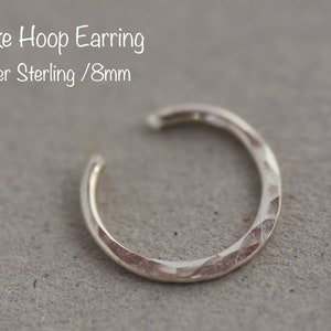 Silver Sterling Fake Septum Ring, NO PIERCING REQUIRED, Faux Jewelry, Hammered Fake Nose Hoop, 925 Silver Faux Earring, Fake Nose Ring