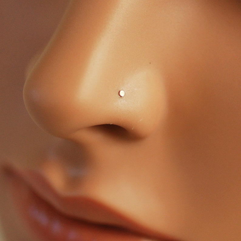 Minimalist Nose Stud Barely There Stud Dot Nose Stud Gold Etsy